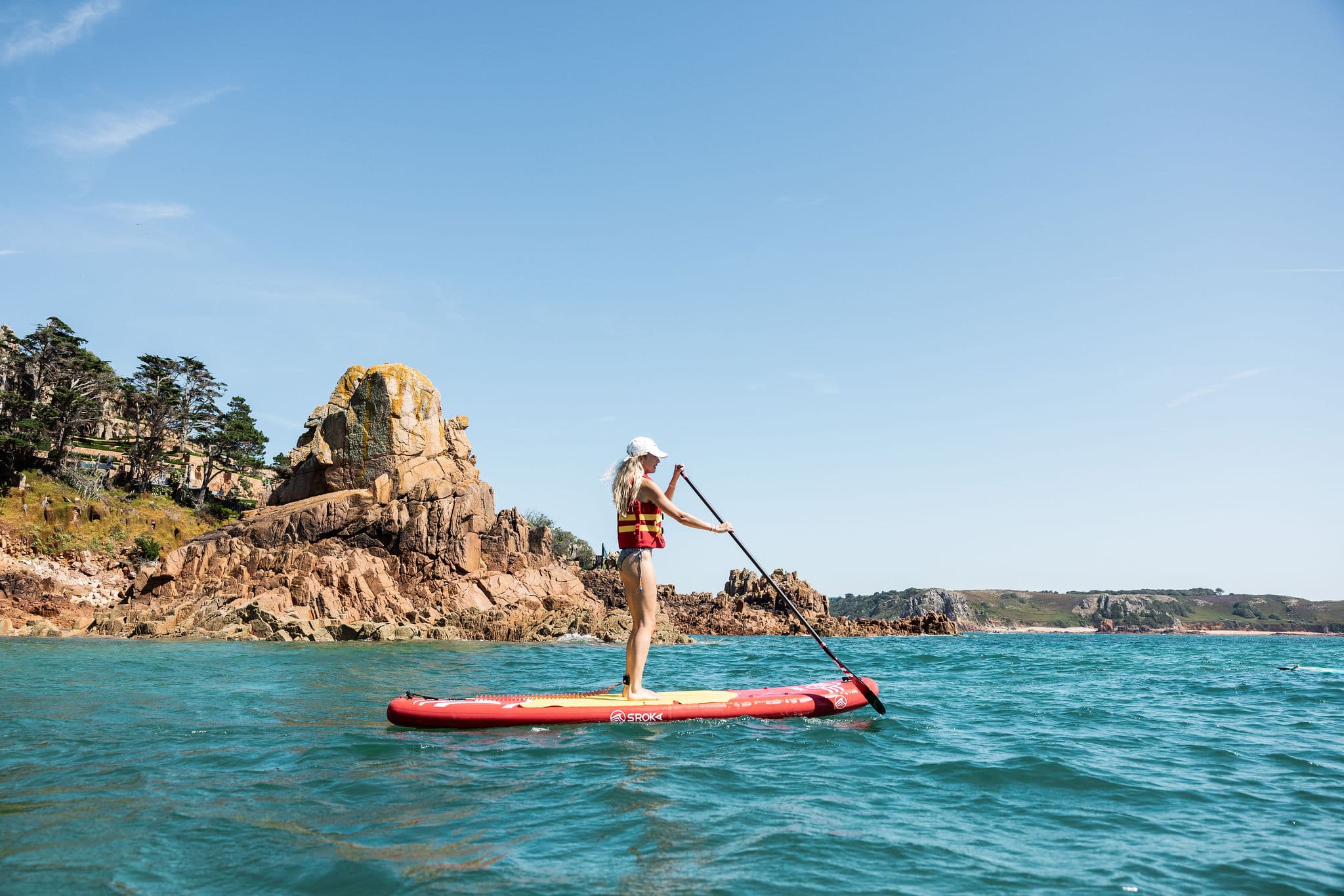 Paddleboarding at Beauport, Jersey